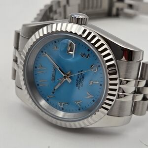 New 36mm Seiko Mod  Automatic Watch Turquoise Blue matte Dial